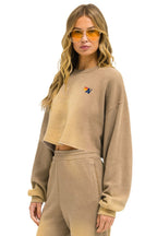 Retro ESSENTIAL CROPPED CREW SWEATSHIRT RELAXED - FADED TAN
