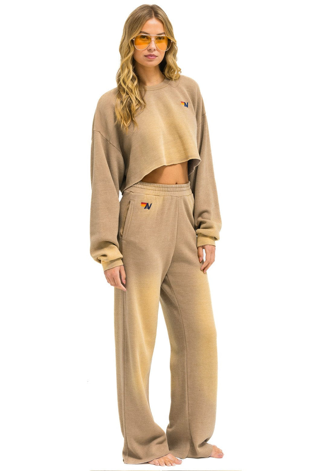 Retro ESSENTIAL WIDE LEG POCKET SWEATPANTS - FADED TAN