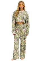 Retro JUNGLE WIDE LEG POCKET SWEATPANTS - SAND