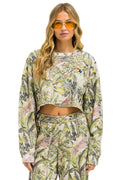Retro JUNGLE CROPPED CREW SWEATSHIRT RELAXED - SAND