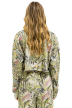 Retro JUNGLE CROPPED CREW SWEATSHIRT RELAXED - SAND