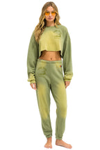 Retro VENICE SURFER CROPPED CREW SWEATSHIRT RELAXED - FADED ARMY
