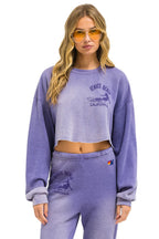Retro VENICE SURFER CROPPED CREW SWEATSHIRT RELAXED - FADED GRAPE
