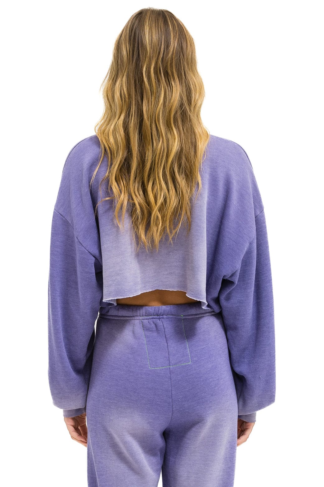 Retro VENICE SURFER CROPPED CREW SWEATSHIRT RELAXED - FADED GRAPE