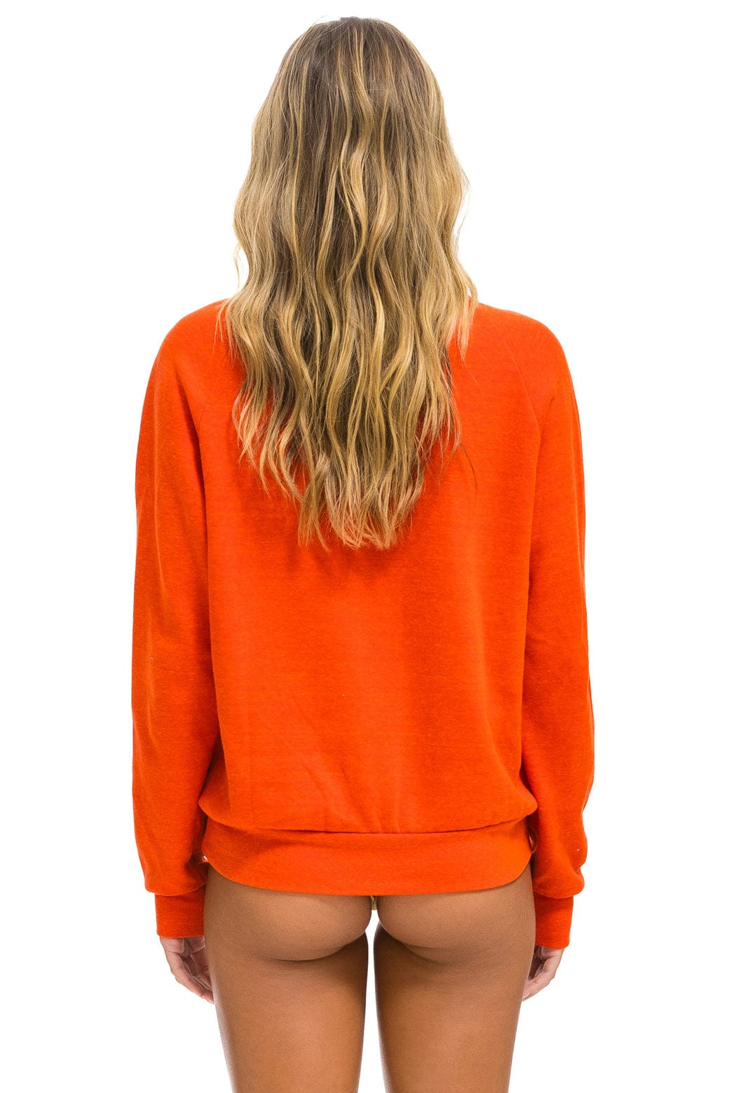 Retro RIDE LOGO WHITE CREW SWEATSHIRT - ORANGE