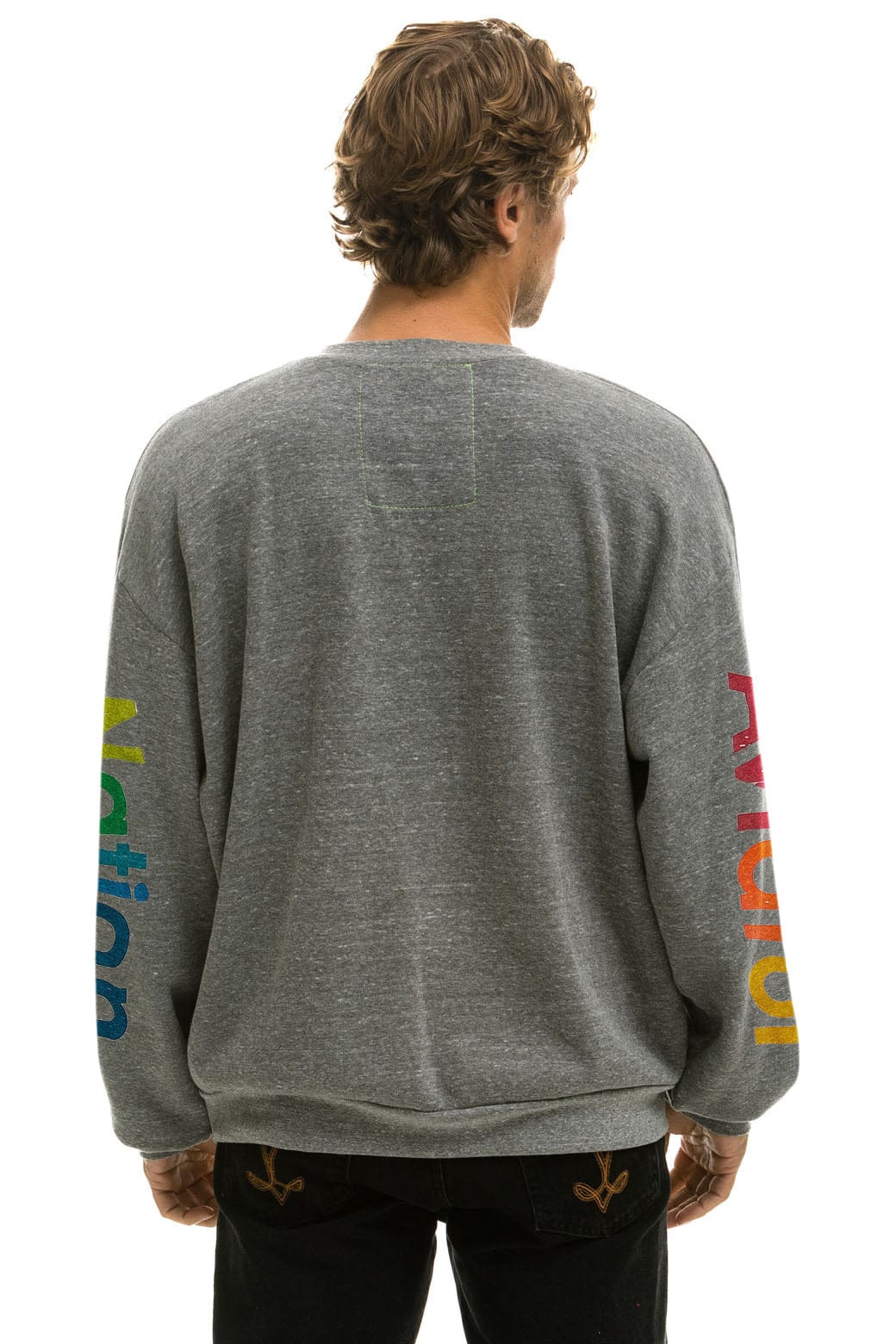 Retro AVIATOR NATION ASPEN RELAXED CREW SWEATSHIRT - HEATHER GREY