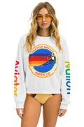 Retro AVIATOR NATION ASPEN RELAXED CREW SWEATSHIRT - WHITE