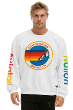 Retro AVIATOR NATION MALIBU RELAXED CREW SWEATSHIRT - WHITE