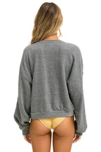 Retro AVIATOR NATION VAIL RELAXED CREW SWEATSHIRT - HEATHER GREY