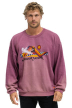 Retro SURF RACER RELAXED CREW SWEATSHIRT - FADED BERRY