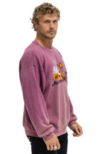 Retro SURF RACER RELAXED CREW SWEATSHIRT - FADED BERRY