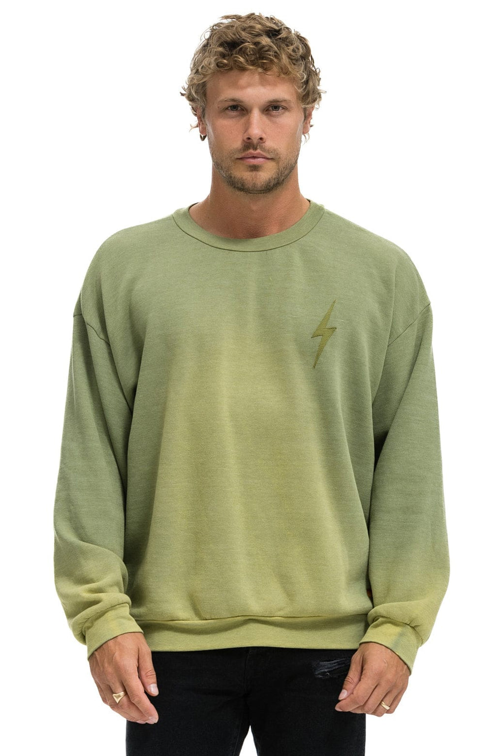Retro BOLT STITCH 2 RELAXED CREW SWEATSHIRT - FADED ARMY