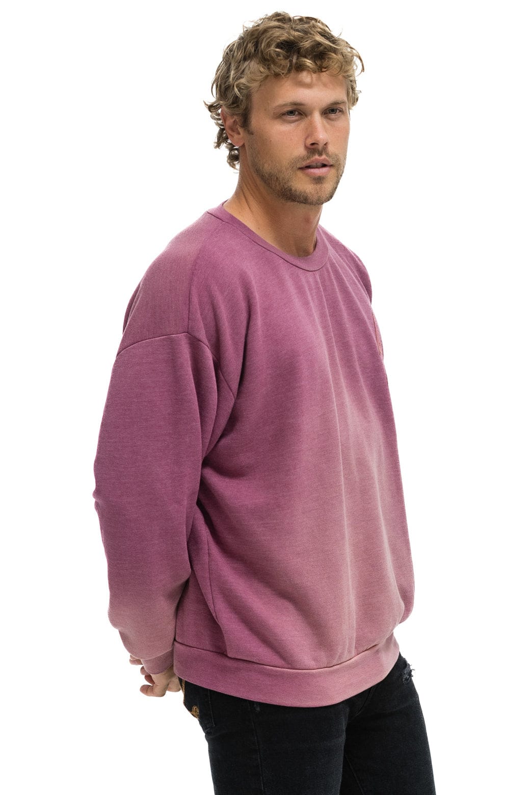 Retro BOLT STITCH 2 RELAXED CREW SWEATSHIRT - FADED BERRY