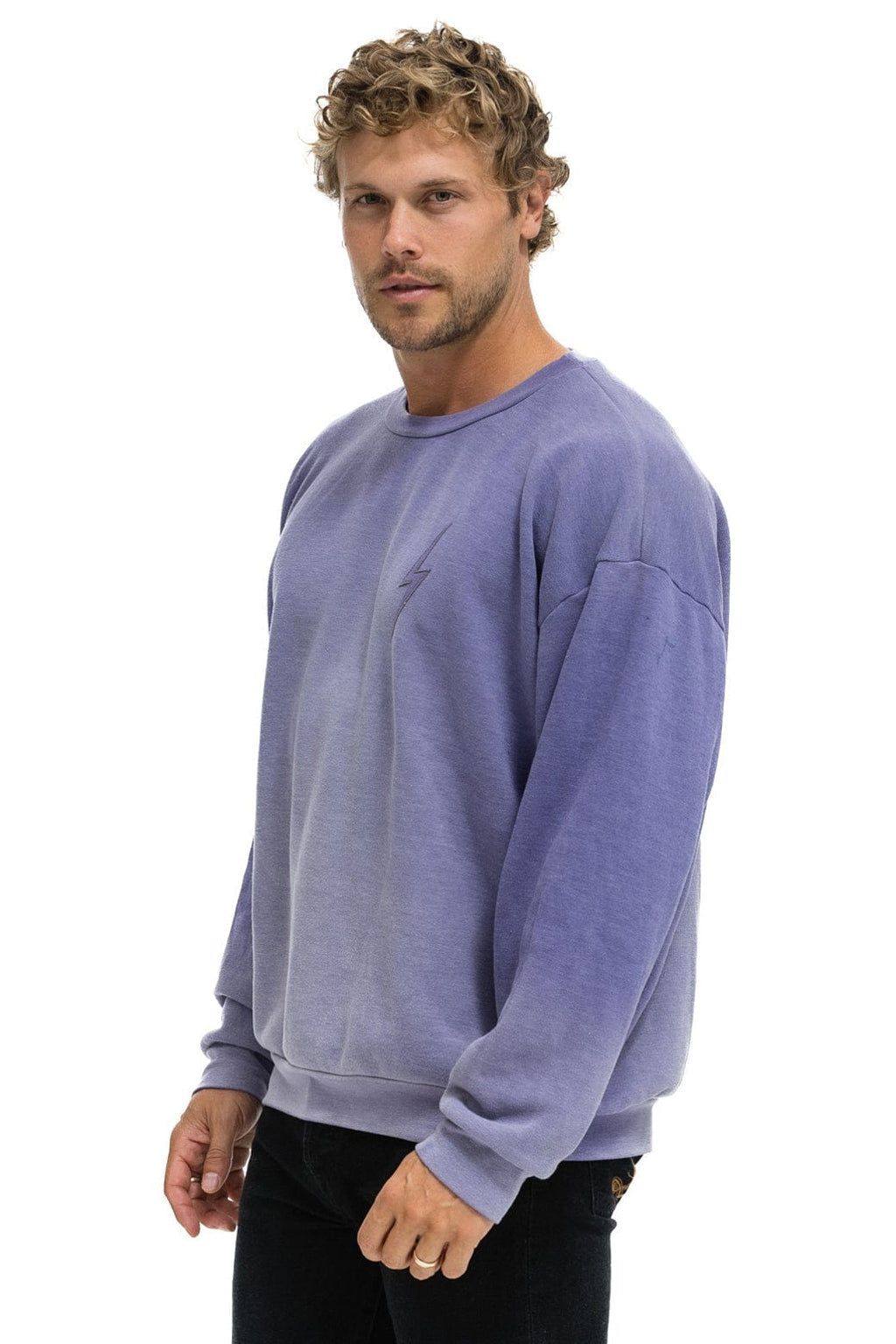Retro BOLT STITCH 2 RELAXED CREW SWEATSHIRT - FADED GRAPE
