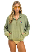 Retro ESSENTIAL HALF ZIP RELAXED SWEATSHIRT - FADED ARMY