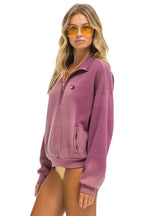 Retro ESSENTIAL HALF ZIP RELAXED SWEATSHIRT - FADED BERRY