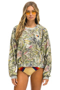 Retro JUNGLE RELAXED CREW SWEATSHIRT - SAND