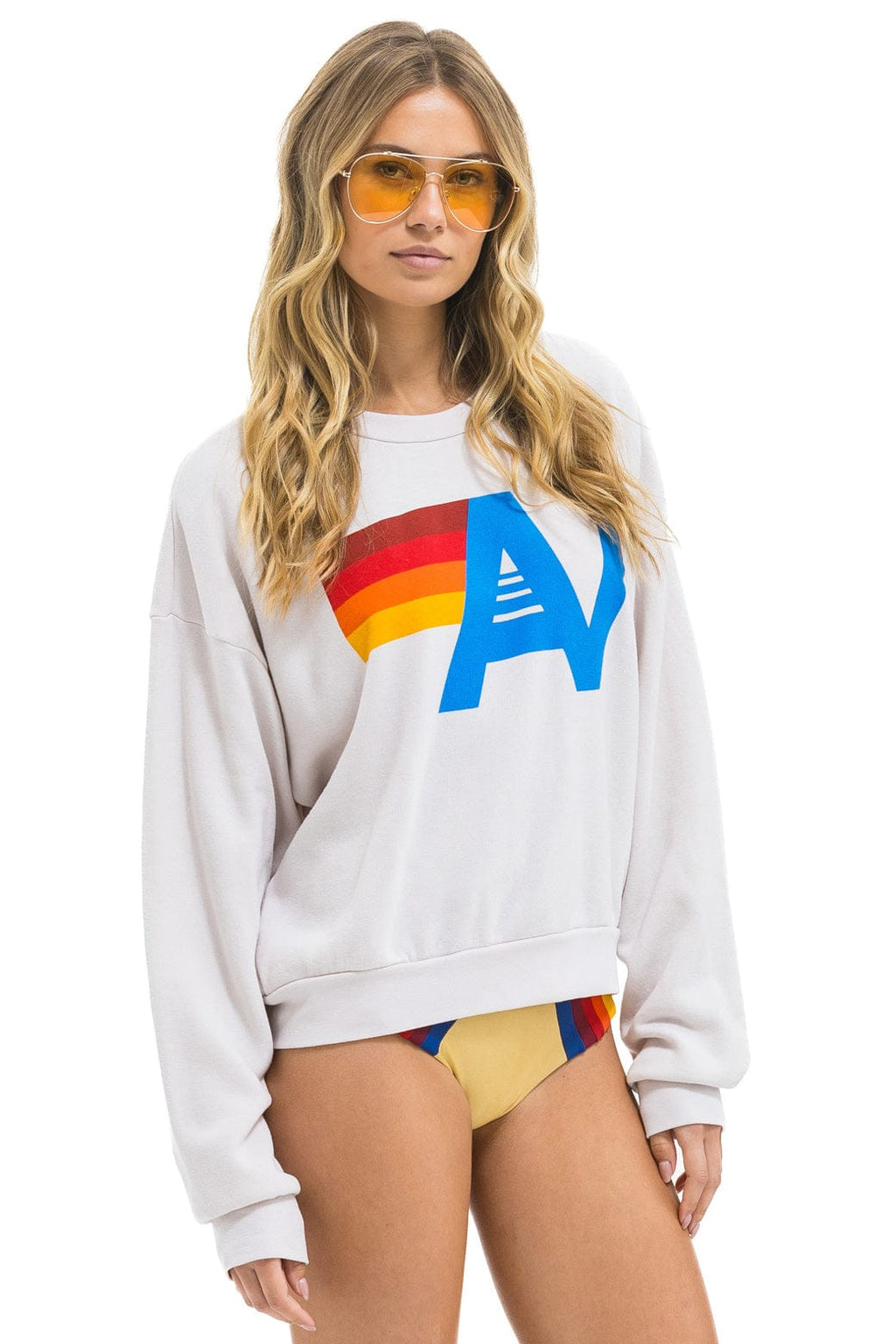 Retro LOGO RELAXED CREW SWEATSHIRT - DOVE