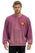 Retro BOLT BULLSEYE PATCH RELAXED CREW SWEATSHIRT - FADED BERRY