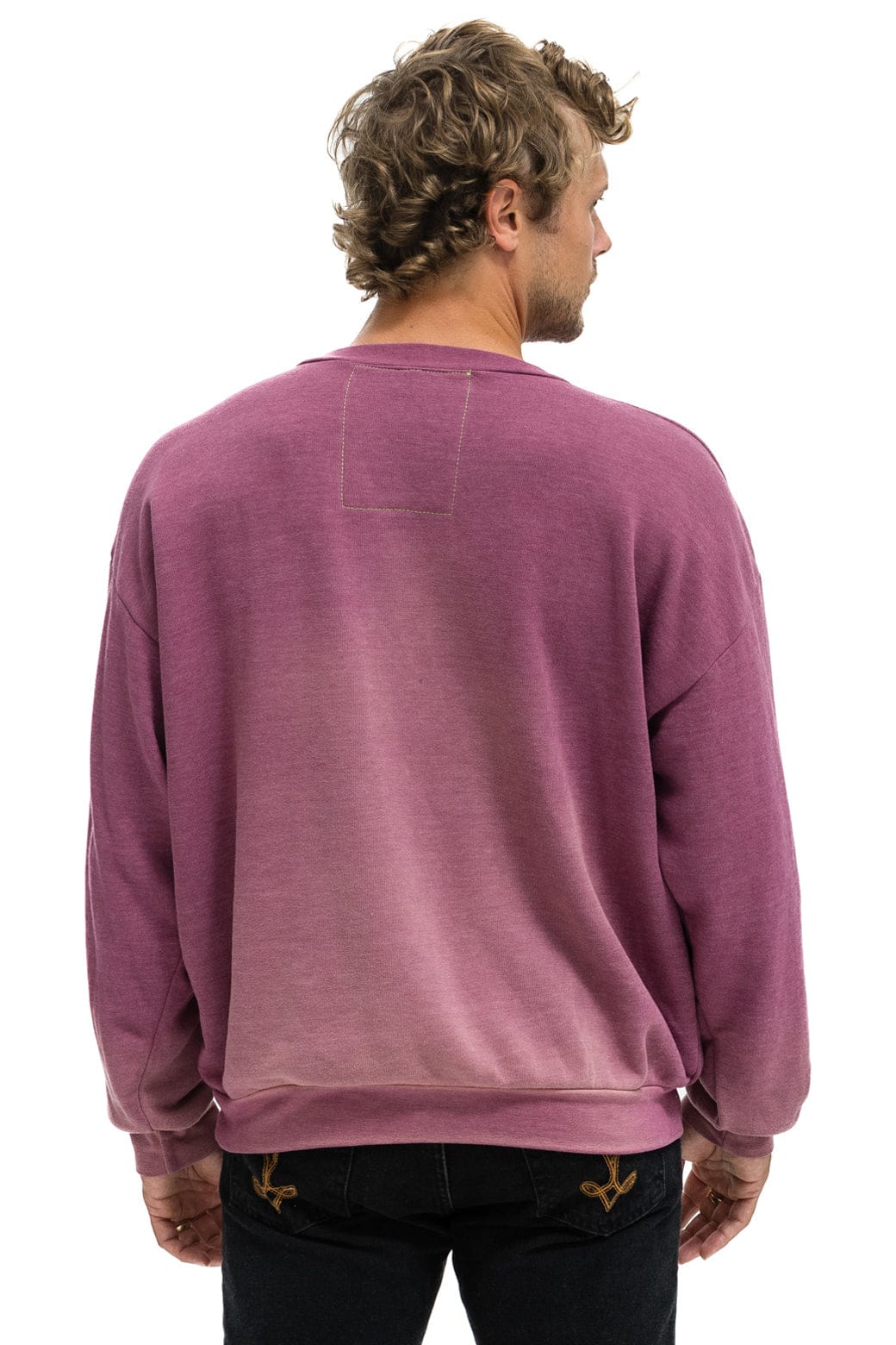 Retro BOLT BULLSEYE PATCH RELAXED CREW SWEATSHIRT - FADED BERRY