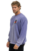 Retro CALIFORNIA SKIER PATCH RELAXED CREW SWEATSHIRT - FADED GRAPE