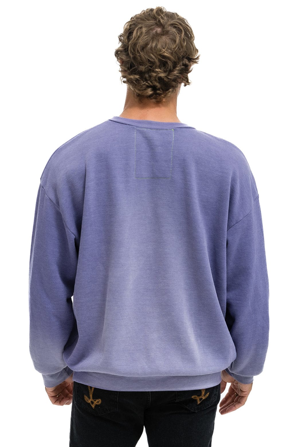 Retro CALIFORNIA SKIER PATCH RELAXED CREW SWEATSHIRT - FADED GRAPE