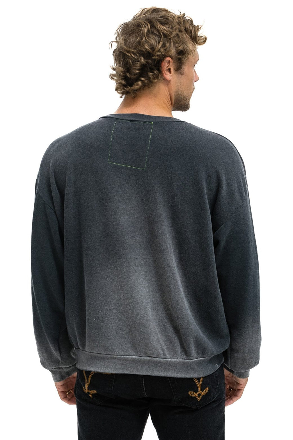 Retro LIVE FREE ADVENTURE PATCH RELAXED CREW SWEATSHIRT - FADED SMOKE