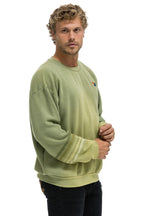 Retro RUGBY STITCH RELAXED CREW SWEATSHIRT - FADED ARMY