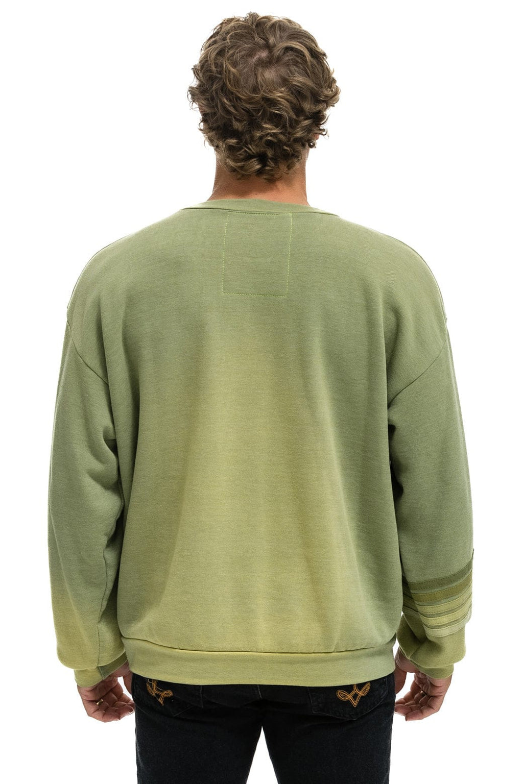 Retro RUGBY STITCH RELAXED CREW SWEATSHIRT - FADED ARMY