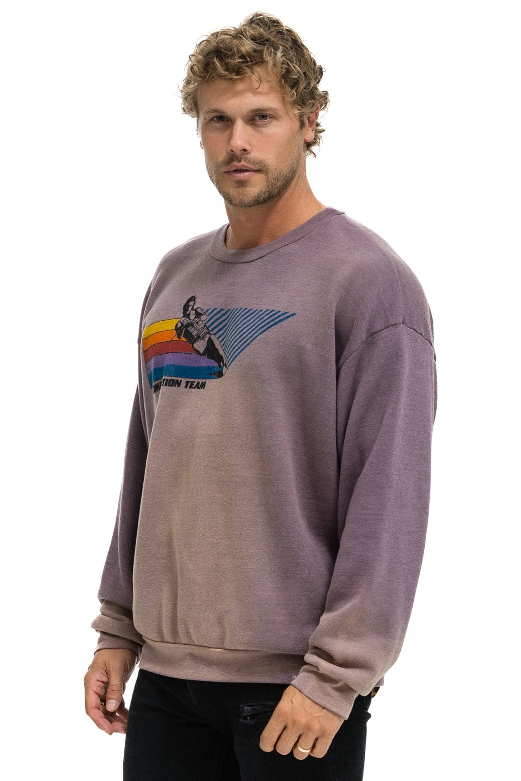 Retro WATER SKIER RELAXED CREW SWEATSHIRT - FADED MOCHA