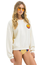 Retro SUNSET PATCH RELAXED CREW SWEATSHIRT - VINTAGE WHITE