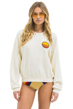 Retro SUNSET PATCH RELAXED CREW SWEATSHIRT - VINTAGE WHITE