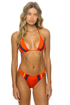Retro 5 STRIPE LUXE TRIANGLE BIKINI TOP - ORANGE