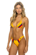 Retro 5 STRIPE LUXE TRIANGLE BIKINI TOP - HONEY