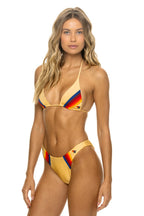 Retro 5 STRIPE LUXE BIKINI BOTTOMS - GOLD
