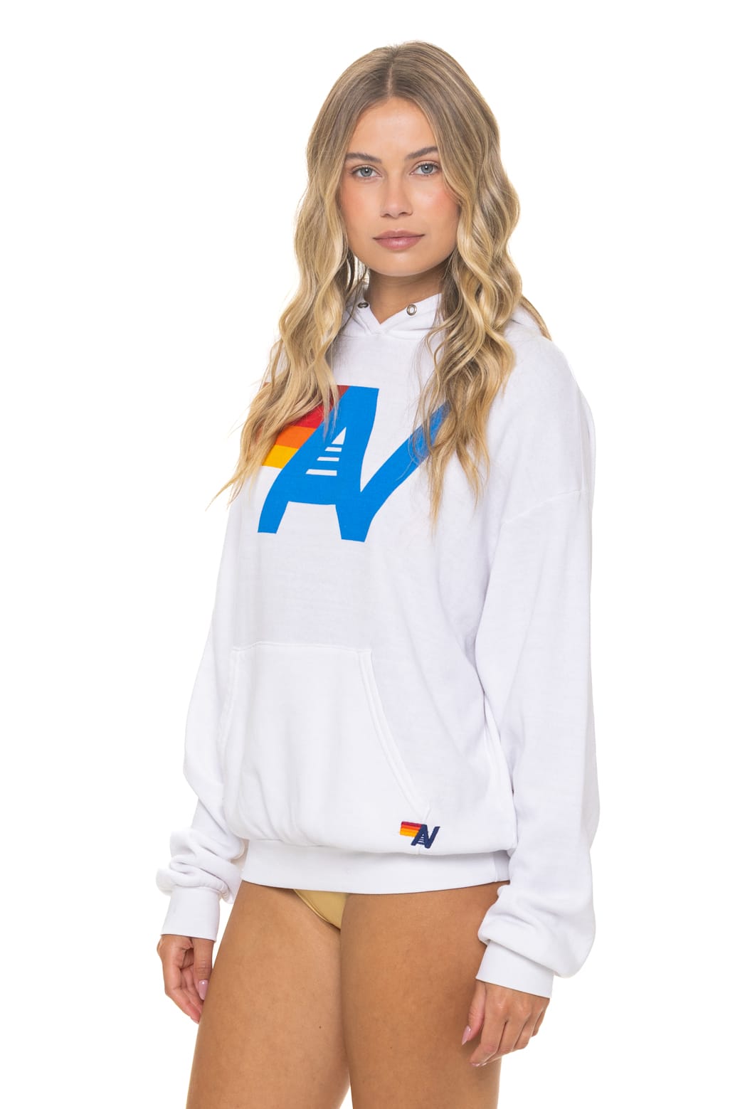 Retro LOGO PULLOVER RELAXED HOODIE - WHITE
