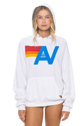 Retro LOGO PULLOVER RELAXED HOODIE - WHITE