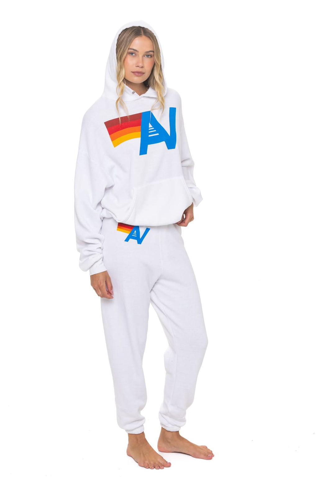 Retro LOGO PULLOVER RELAXED HOODIE - WHITE