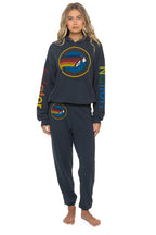 Retro AVIATOR NATION RELAXED VENICE PULLOVER HOODIE - CHARCOAL