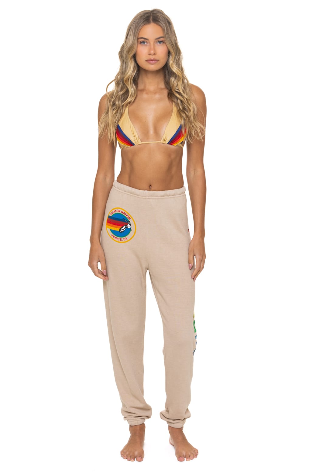 Retro AVIATOR NATION VENICE SWEATPANTS - SAND