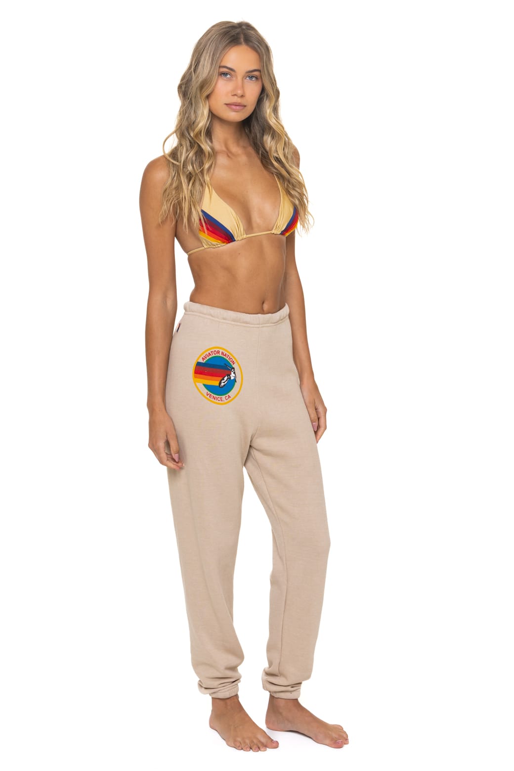 Retro AVIATOR NATION VENICE SWEATPANTS - SAND