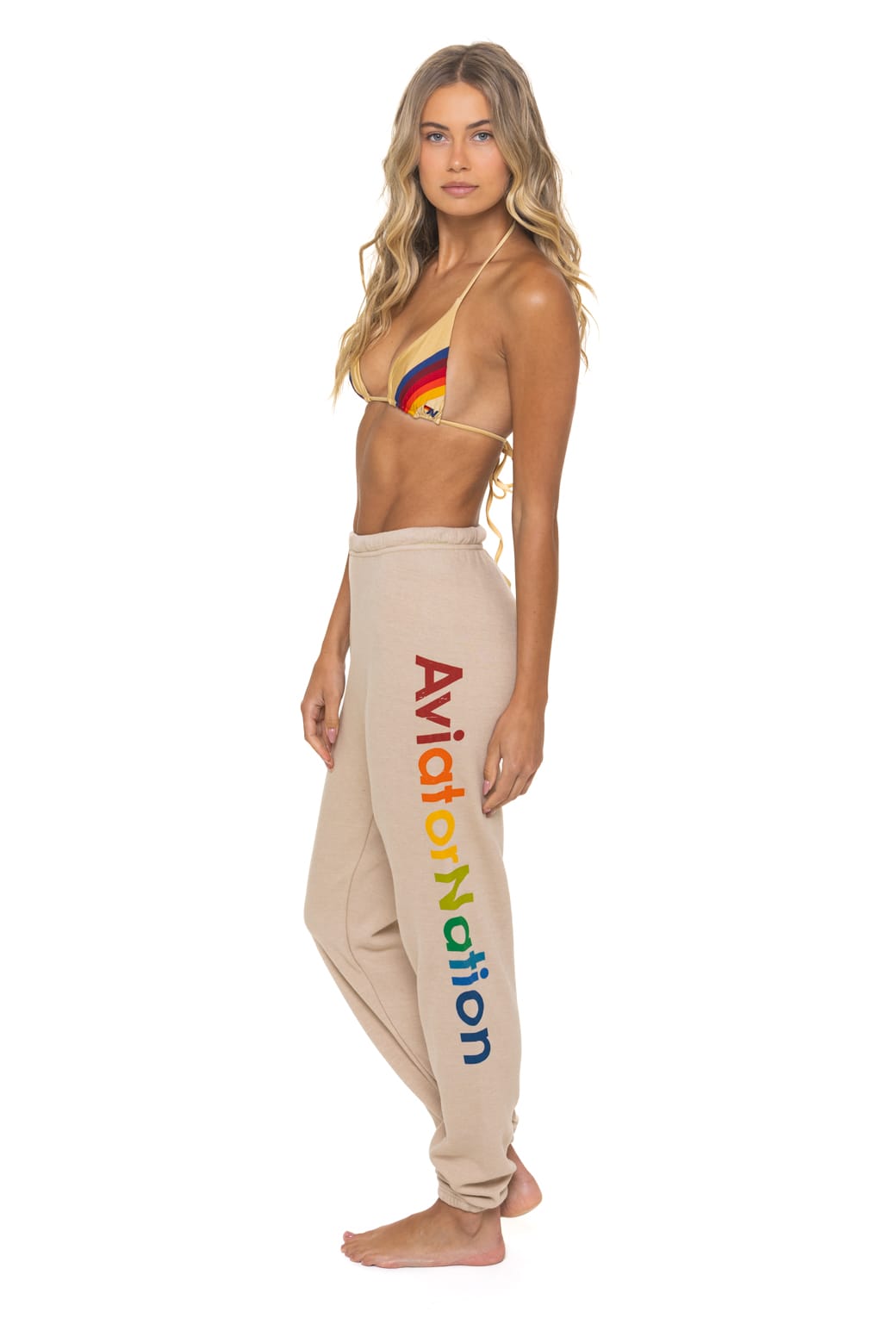 Retro AVIATOR NATION VENICE SWEATPANTS - SAND