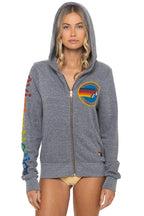Retro AVIATOR NATION VENICE HOODIE - HEATHER GREY