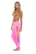Retro AVIATOR NATION VENICE SWEATPANTS - NEON PINK