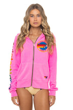 Retro AVIATOR NATION VENICE HOODIE - NEON PINK