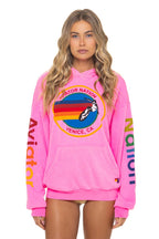 Retro AVIATOR NATION RELAXED VENICE PULLOVER HOODIE - NEON PINK