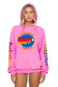 Retro AVIATOR NATION RELAXED VENICE PULLOVER HOODIE - NEON PINK