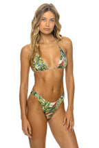 Retro JUNGLE LUXE TRIANGLE BIKINI TOP - VINTAGE WHITE