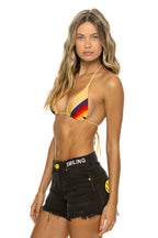 Retro MID RISE BOYFRIEND CUTOFF KEEP SMILING JEAN SHORTS - VINTAGE BLACK