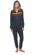 Retro 5 STRIPE HOODIE - CHARCOAL